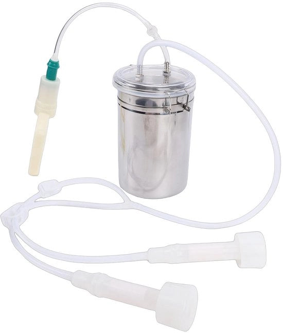 Macchina per la mungitura con forte forza di aspirazione - Macchina per la mungitura manuale - Set di mungitura in acciaio inossidabile - Capacità 2000ml - Duraturo - Adatto per bovini/capre/camelli - Apparecchiatura per la mungitura