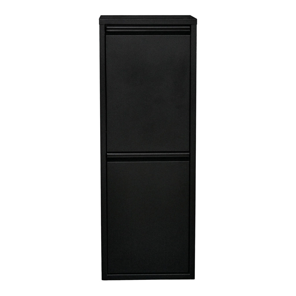 Cestino per la raccolta differenziata da parete con 2 scomparti estraibili 93 x 33 x 25 cm nero 03_0008199