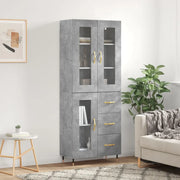 Credenza-Buffet-Armadio da cucina Grigio Cemento 69,5x34x180 cm in Legno Multistrato 613225