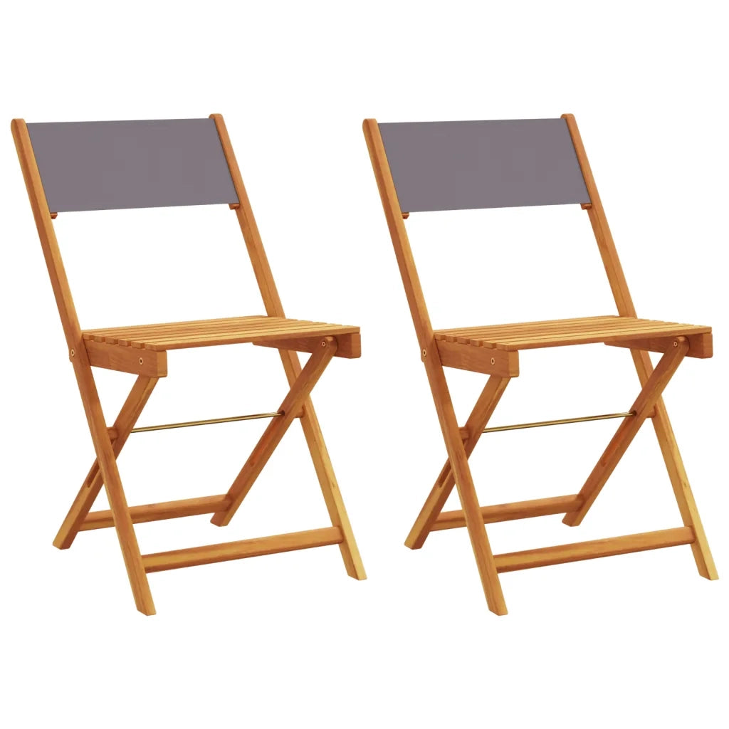 Sedie da BistrÃ² 2pz Antracite Legno Massello Acacia e Tessuto
