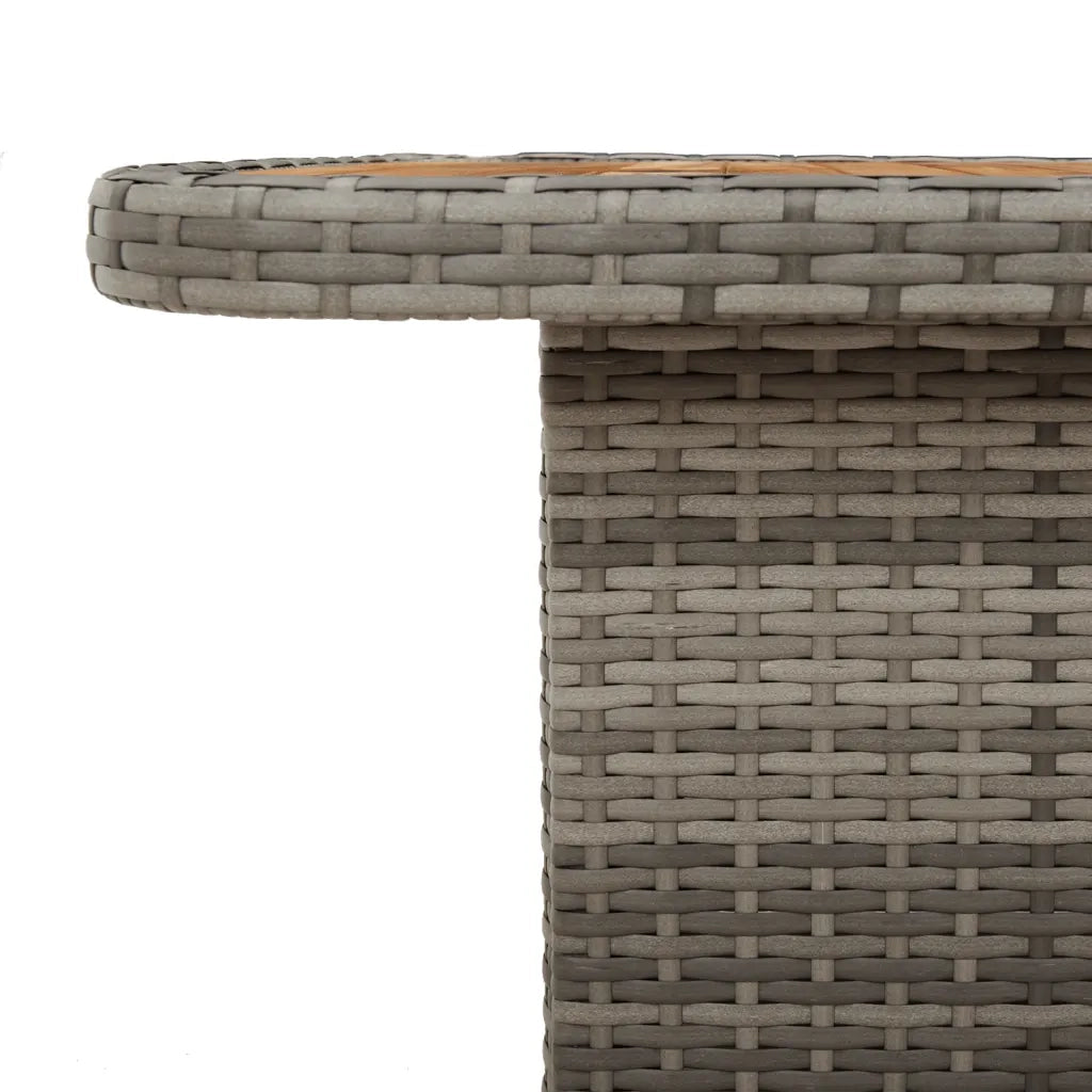 Tavolo Giardino Grigio 80x80x71 cm in Polyrattan e Legno Acacia 368270