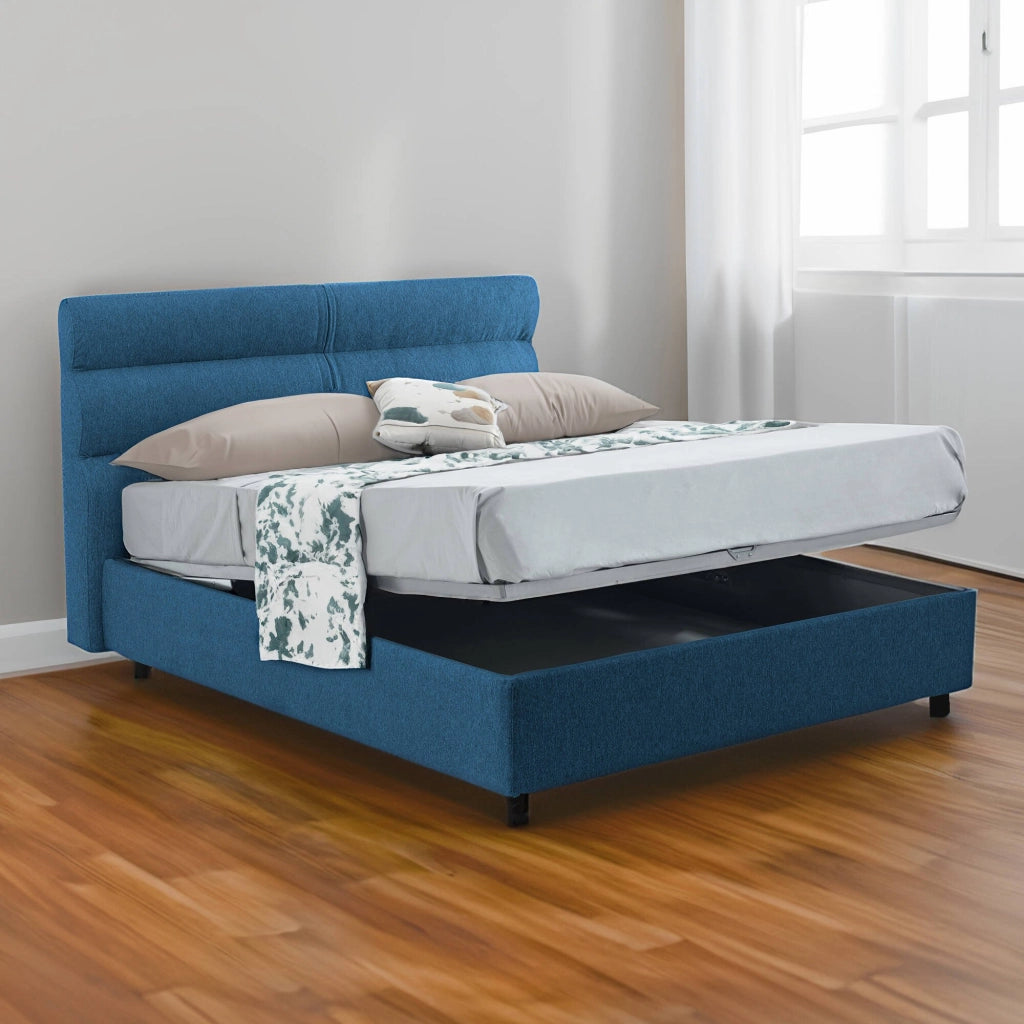 Brinzio, Letto Piazza e Mezza Materasso Incluso Made in Italy, blu