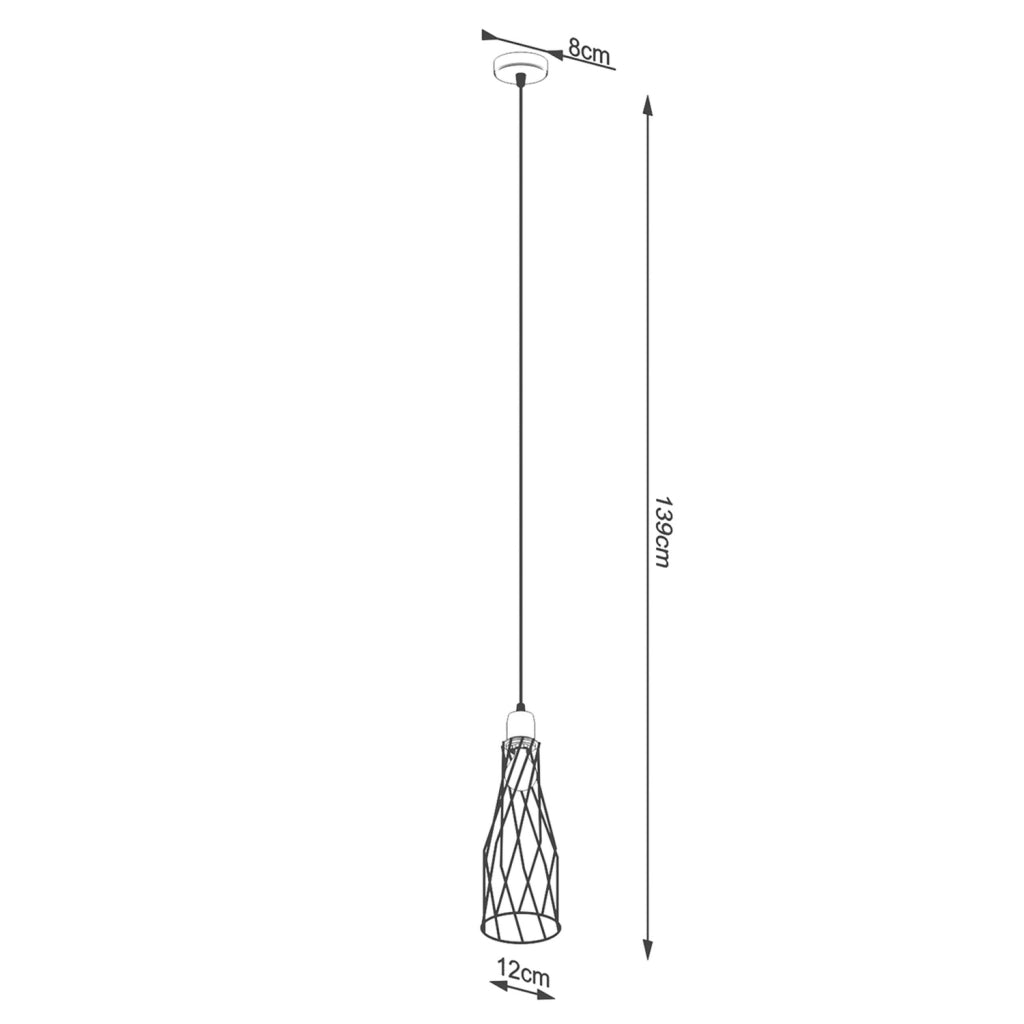 Lampada a sospensione industriale MORENO nera E14 10W Pure Lume