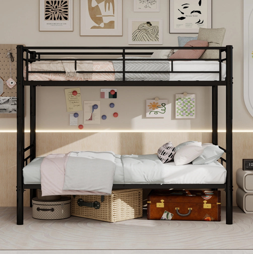Letto a castello convertibile in due letti separati in ferro nero