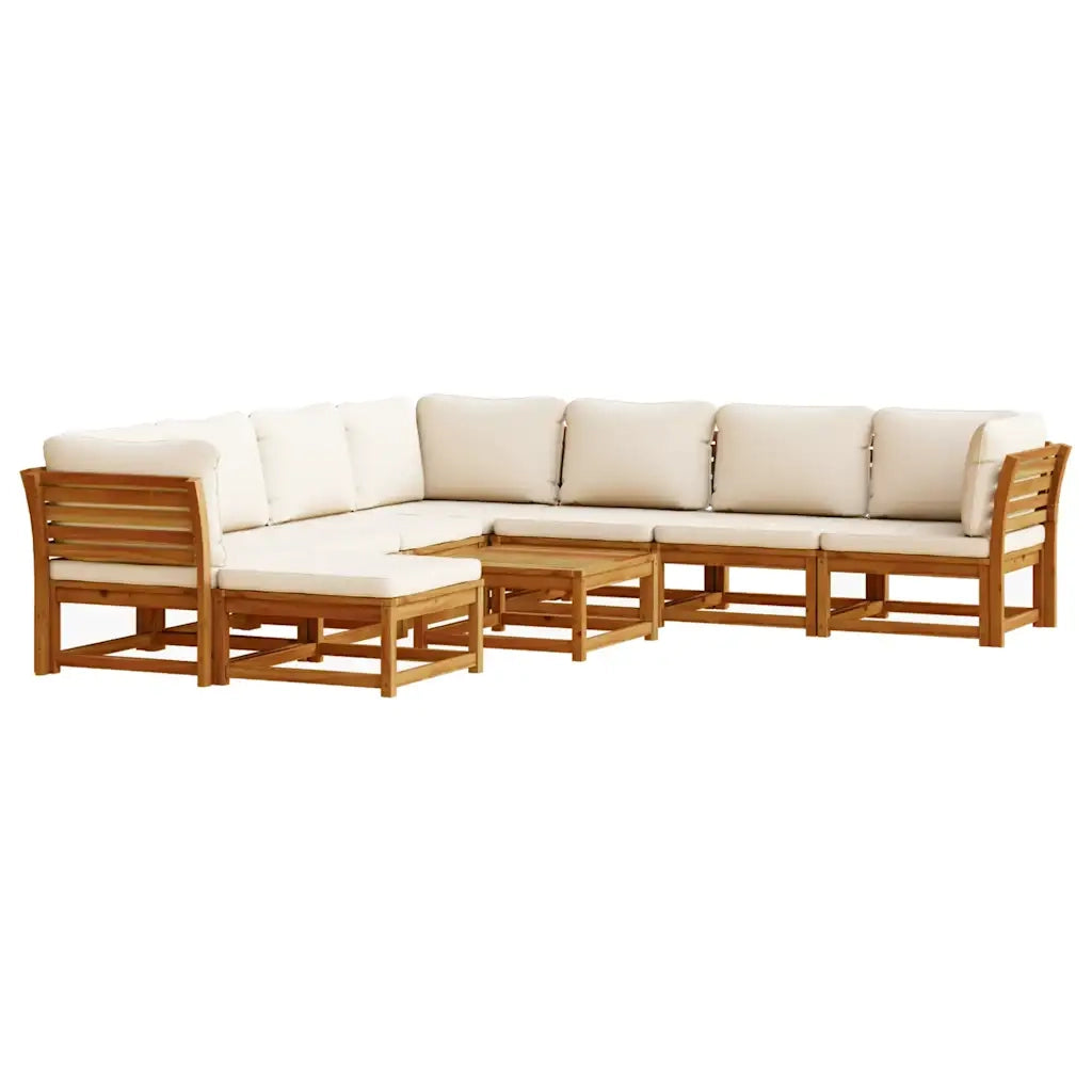 Set Salotto Giardino 9 pz con Cuscini Legno Massello di Acacia 3214298