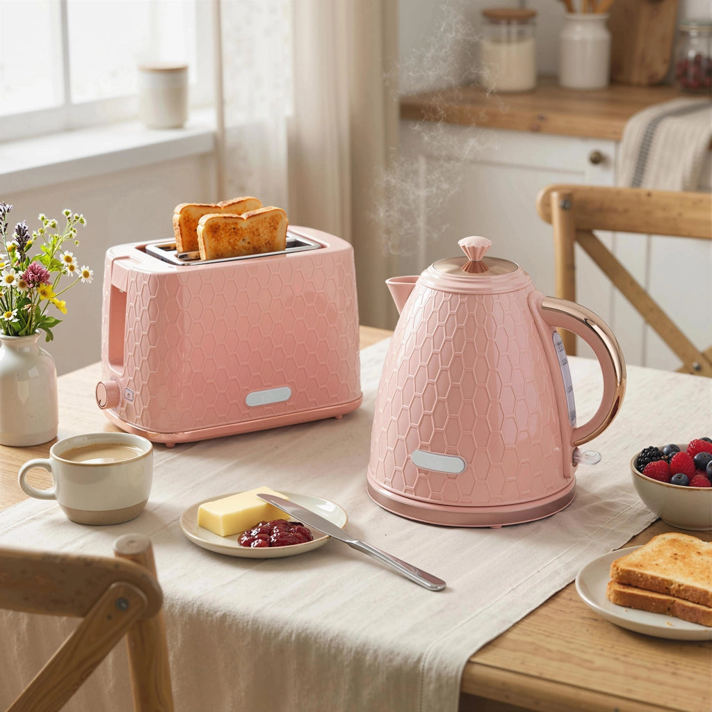 Set Bollitore e Tostapane ¨C Xylo ¨C 1,7L 2200W Rosa con Spegnimento Automatico