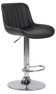 Sgabello Lentini in similpelle con poggiapiedi nero,cromo