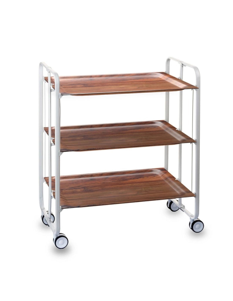Carrello da cucina pieghevole bianco con ruote BAUHAUS 3 ripiani