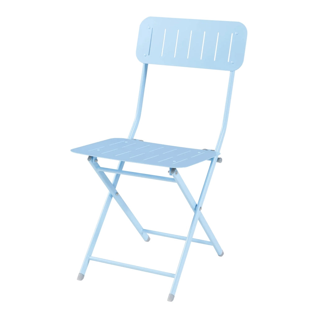 Set di 2 sedie pieghevoli da esterno per giardino campeggio e patio acciaio azzurro cielo 03_0009651