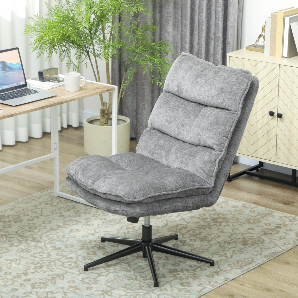 Sedia da ufficio girevole e regolabile in altezza ¨C Minimal ¨C Grigio, tessuto, gambe in metallo