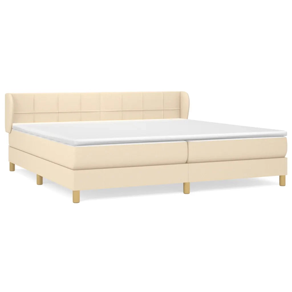 Giroletto a Molle con Materasso Crema 200x200 cm in Tessuto