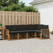 Set di divani da esterno 5 pz Naturale e Nero 3381948