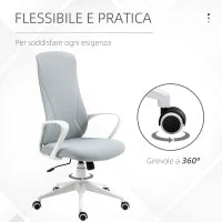Sedia da Ufficio Ergonomica con Altezza Regolabile e Funzione di Inclinazione, 62x56x110-119.5 cm