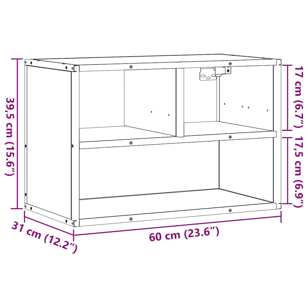 Mobile TV Rovere Marrone 60x31x39,5cm in Truciolato e Metallo 848918