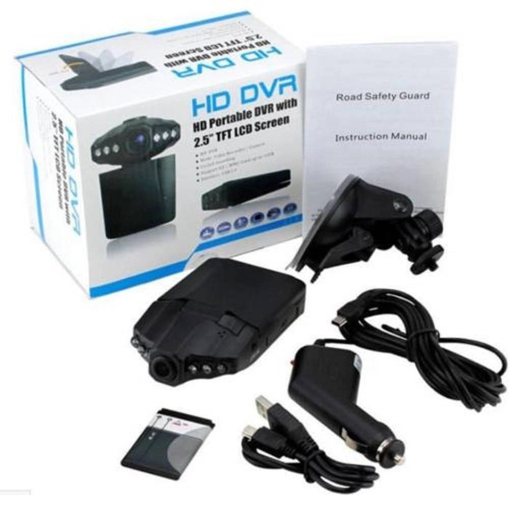 Trade Shop - Mini Dvr Telecamera Videoregistratore Auto Hd Monitor Lcd 2.5" Video 6 Led -