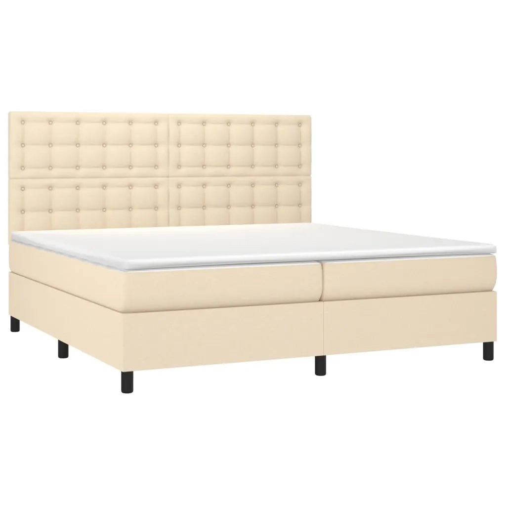 Giroletto a Molle con Materasso Crema 200x200 cm in Tessuto 3142126