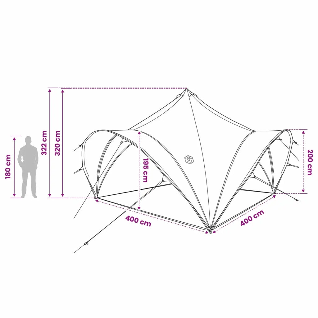 Tenda Party Blu 400 x 400 x 320 cm Poliestere e Acciaio 42028616