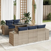 Set Divano da Giardino 6pz con Cuscini Grigio Polyrattan Acacia 3326732