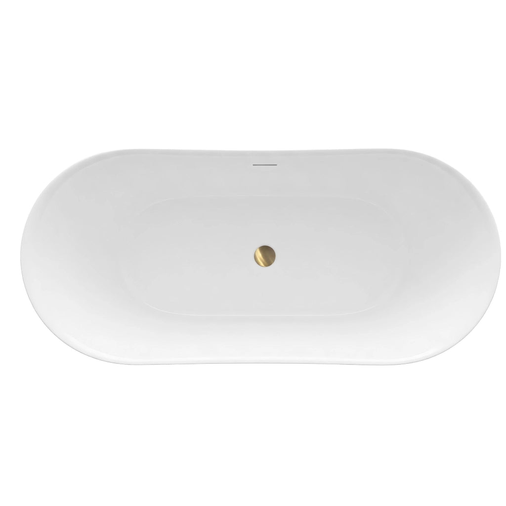 Vasca Da Bagno Freestanding In Acrilico Lusso Slim 170 Copritappo rame spazzolato