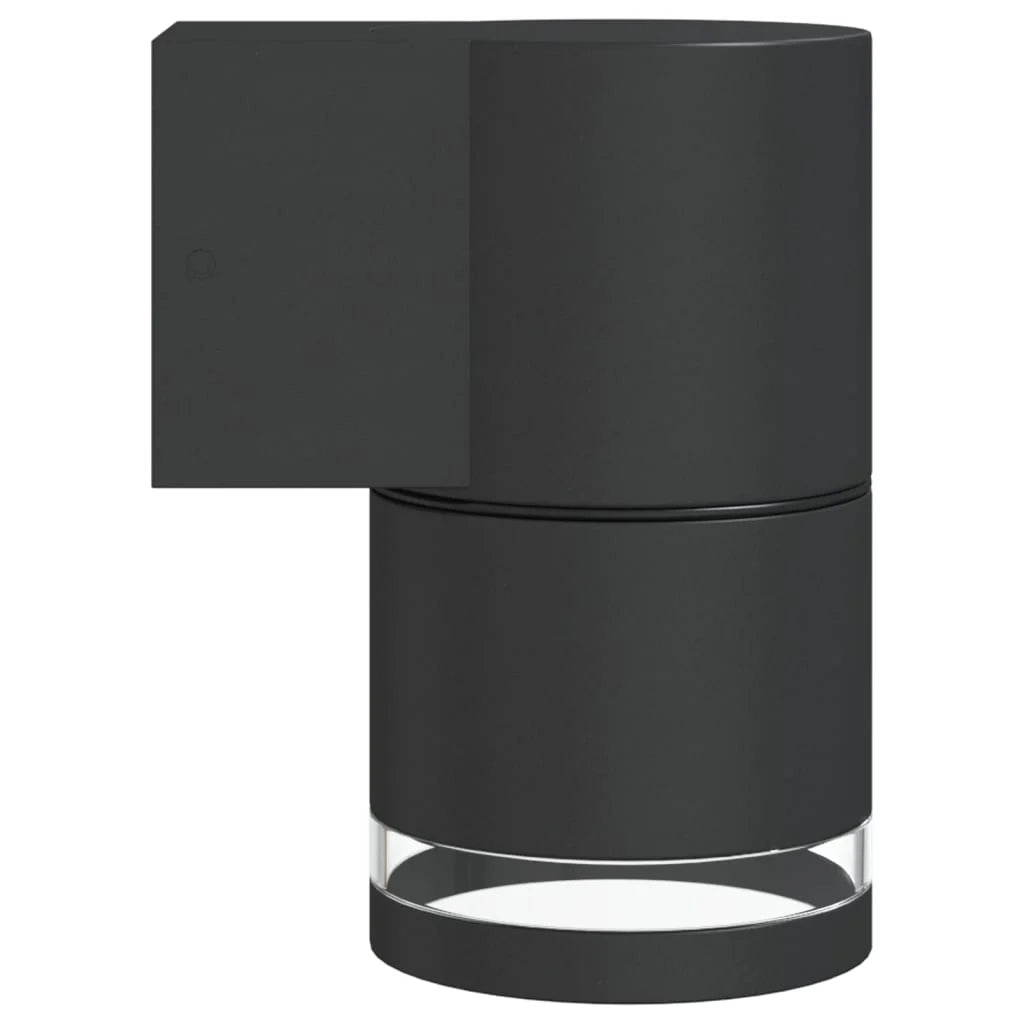 Set di 2 eleganti applique da giardino per esterni 7,5 x 10,5 x 13,5 cm in alluminio nero 02_0056625