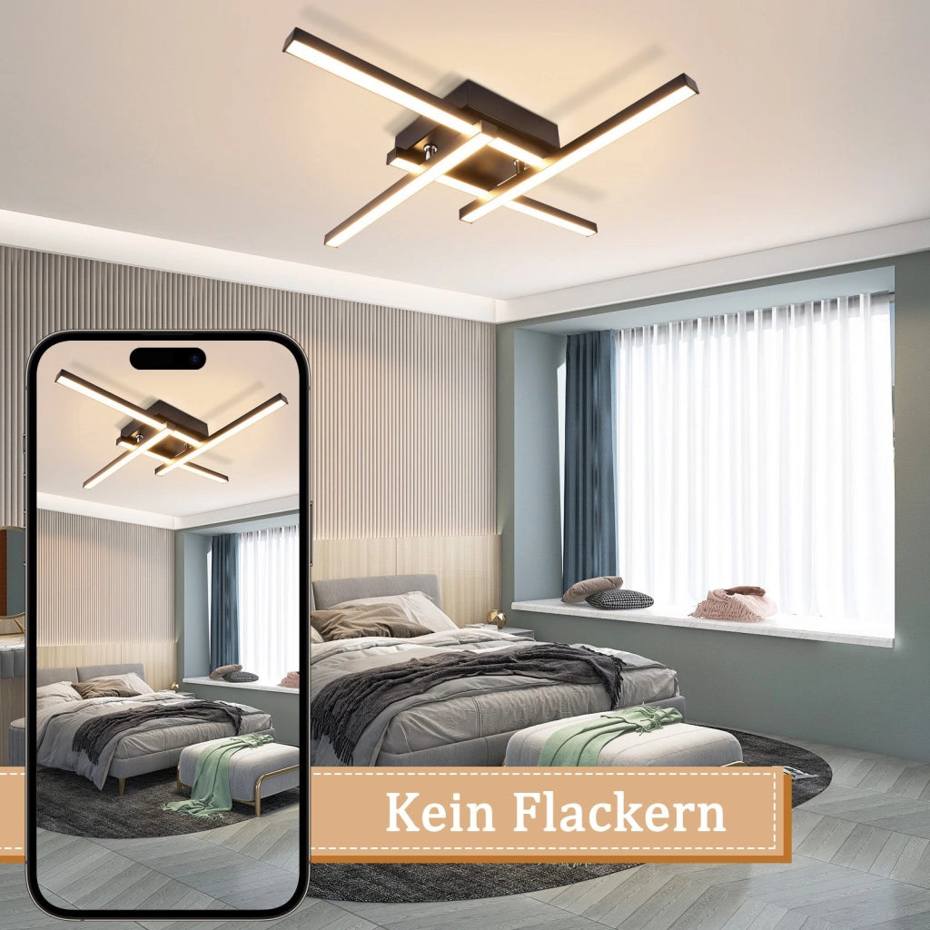 ZMH Lampada da soffitto LED soggiorno nero 24W moderna 3000k Lampada da soffitto cucina sala da pranzo