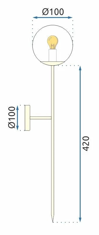 Lampada Da Muro Oro Moderno 52cm APP577-1W