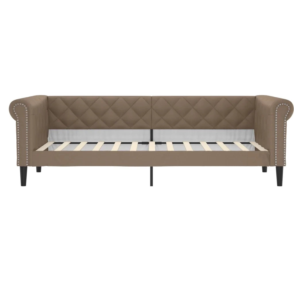 Divano Letto Estraibile-Sofa Letto-Daybed Cappuccino 90x200 cm in Similpelle