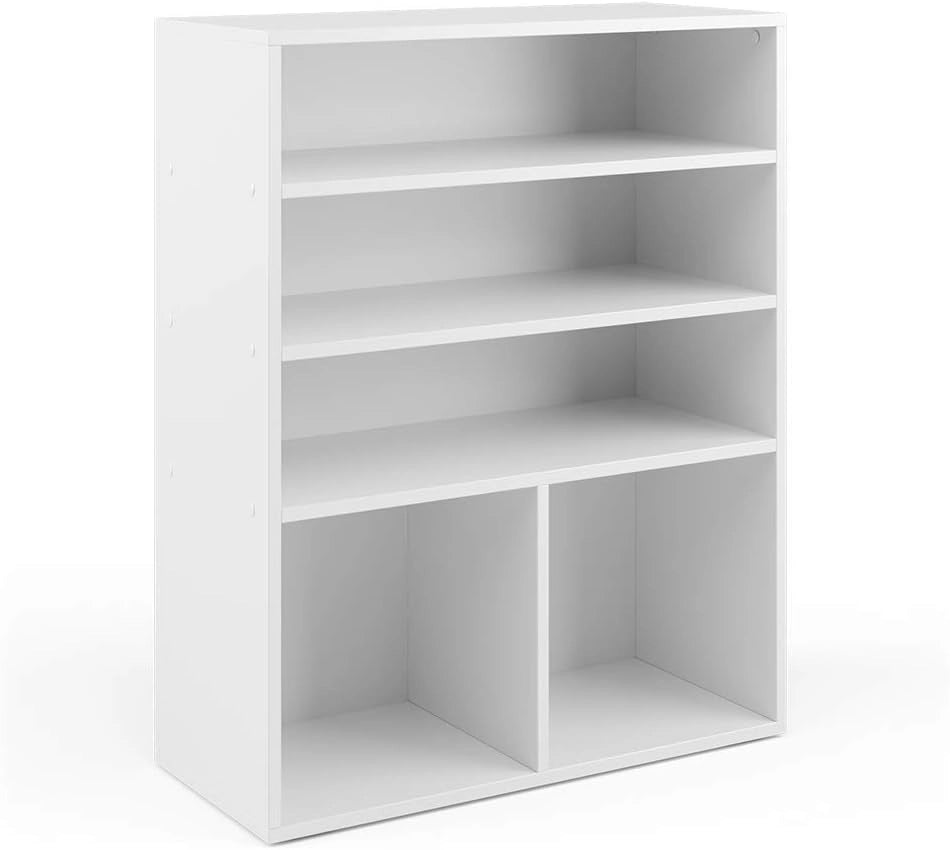Libreria, Bianco, 72 x 90.2 cm 4 scomparti, per la conservazione e l'organizzazione di supporti e accessori
