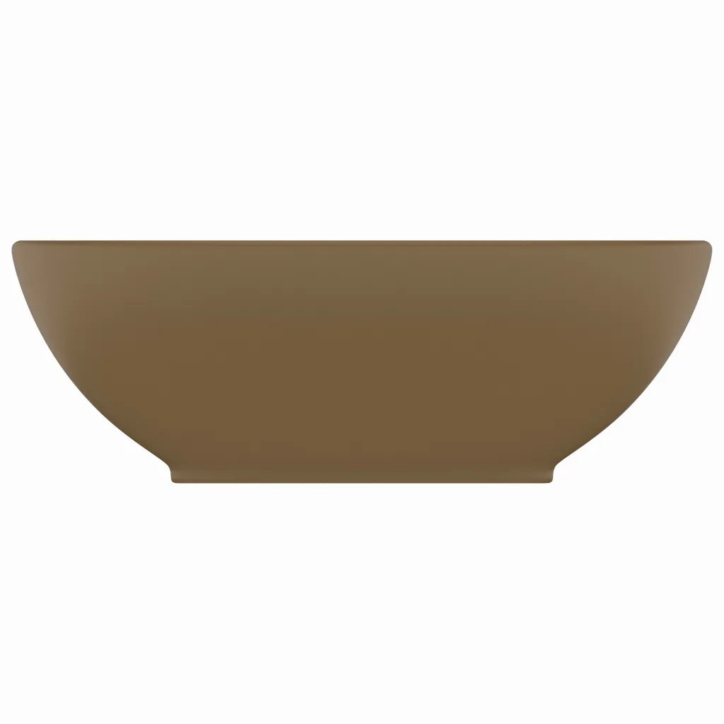 Lavandino Lusso Ovale Crema Opaco 40x33 cm in Ceramica 146930
