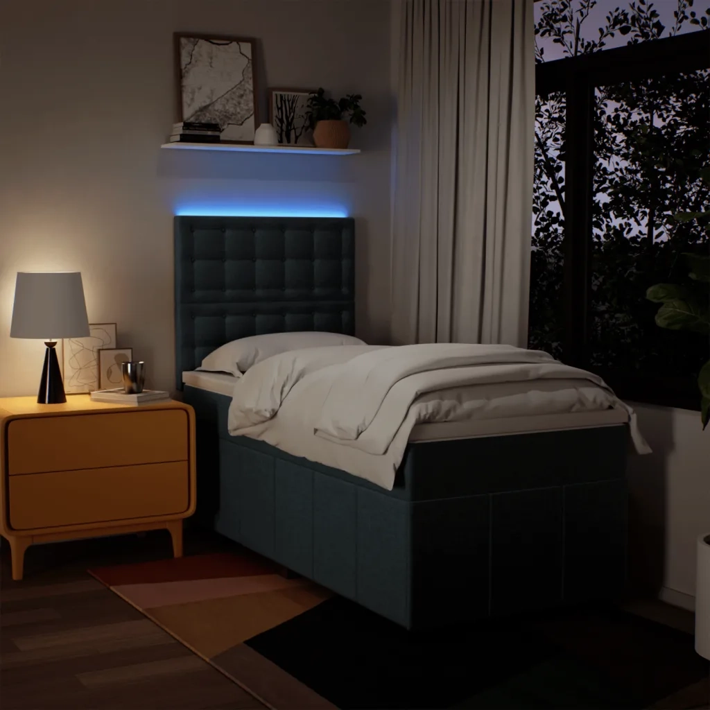 Giroletto a Molle con Materasso Blu 100x200 cm in Tessuto 3293899