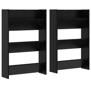 Scarpiera | Mobile per scarpe 2 pz Rovere Nero 60 x 18 x 90 cm