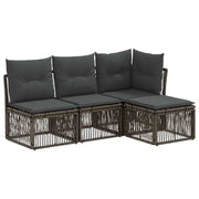 Set Divano da Giardino 4 pcs Grigio polyrattan 3434186