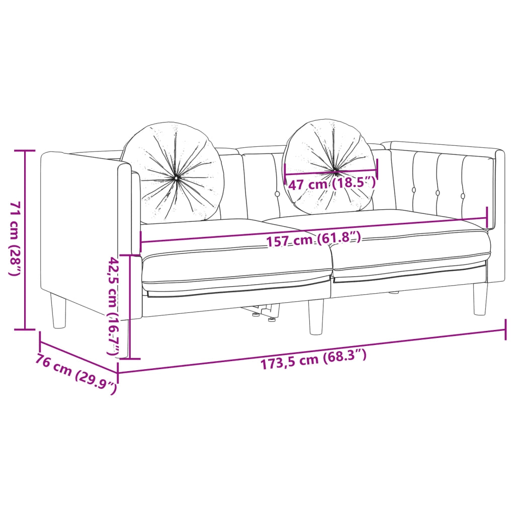 Set di Divani 3 pz con Cuscini Marrone in Velluto 3209256