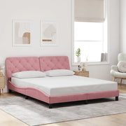 Giroletto senza Materasso Rosa 160x200 cm in Velluto