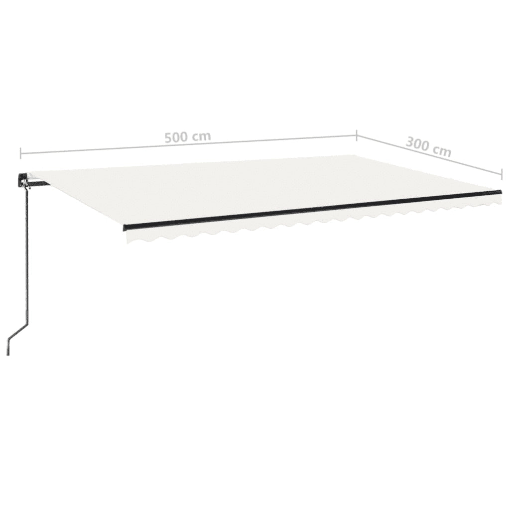 Tenda da Sole Retrattile Manuale 500x300 cm Crema 3069137