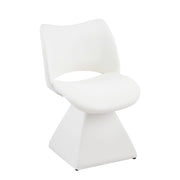 Sedia girevole da pranzo - con schienale alto ergonomico - in similpelle - bianco