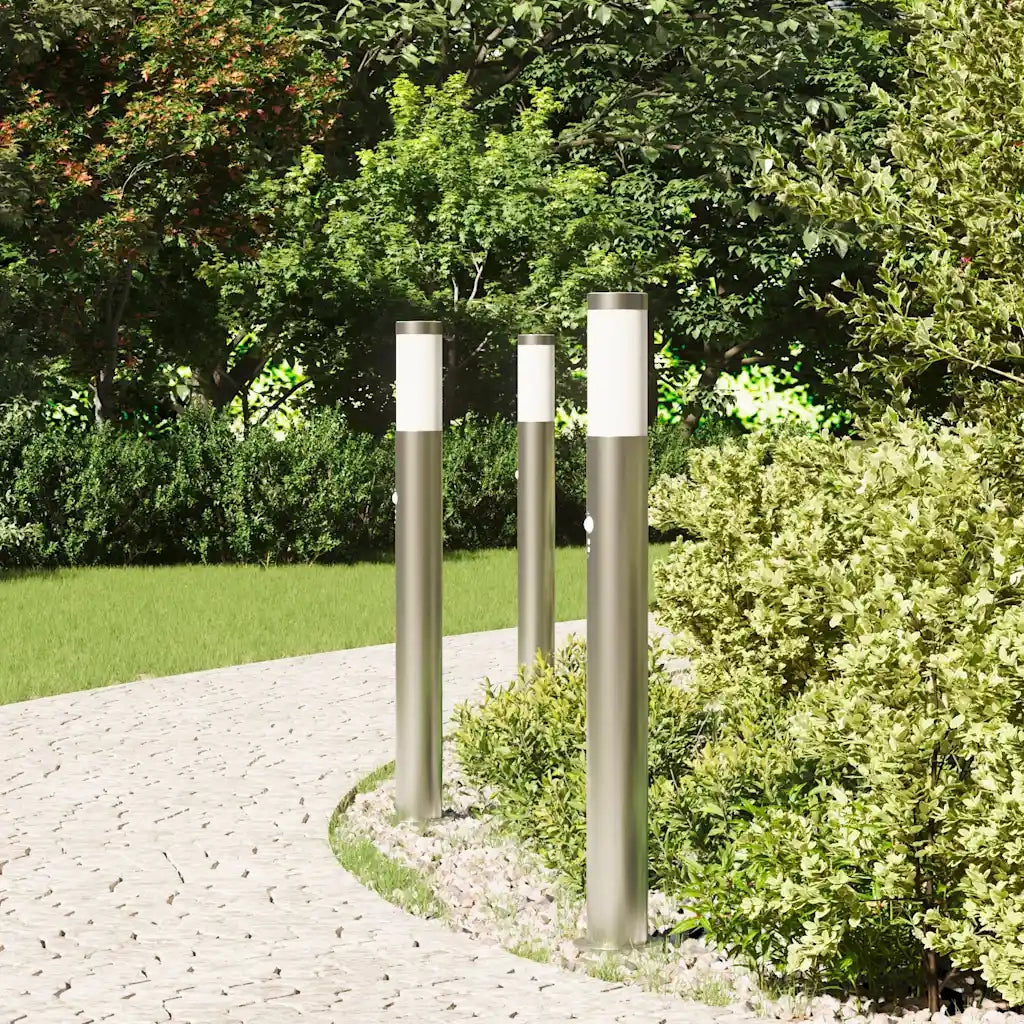 Lampioni a dissuasore con sensore 3 pz 80 cm Acciaio Inox IP44 4006008