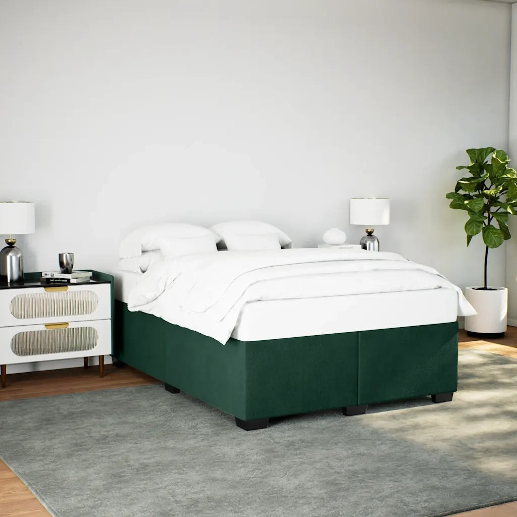 Giroletto senza Materasso Verde Scuro 160x200 cm in Velluto