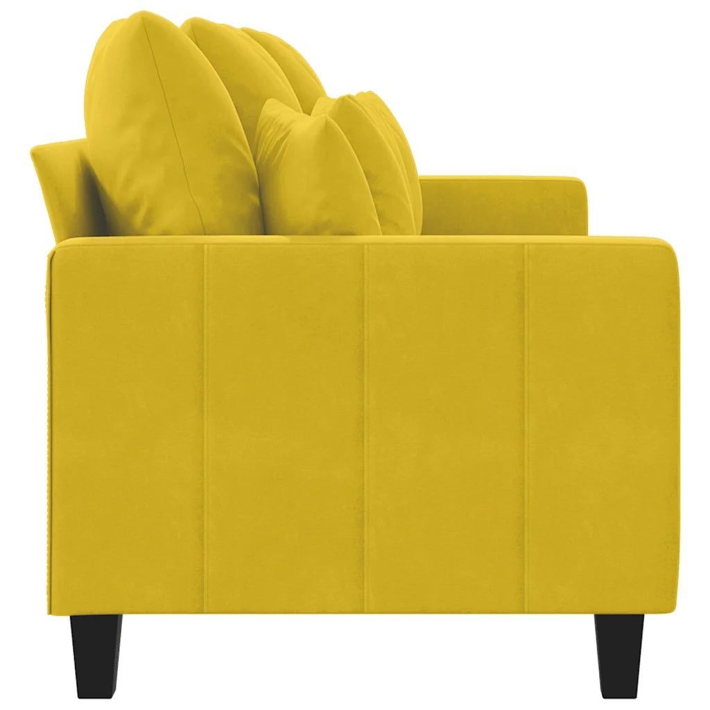 Divano | Divano da soggiorno | Sofa a 3 Posti Giallo 180 cm in Velluto