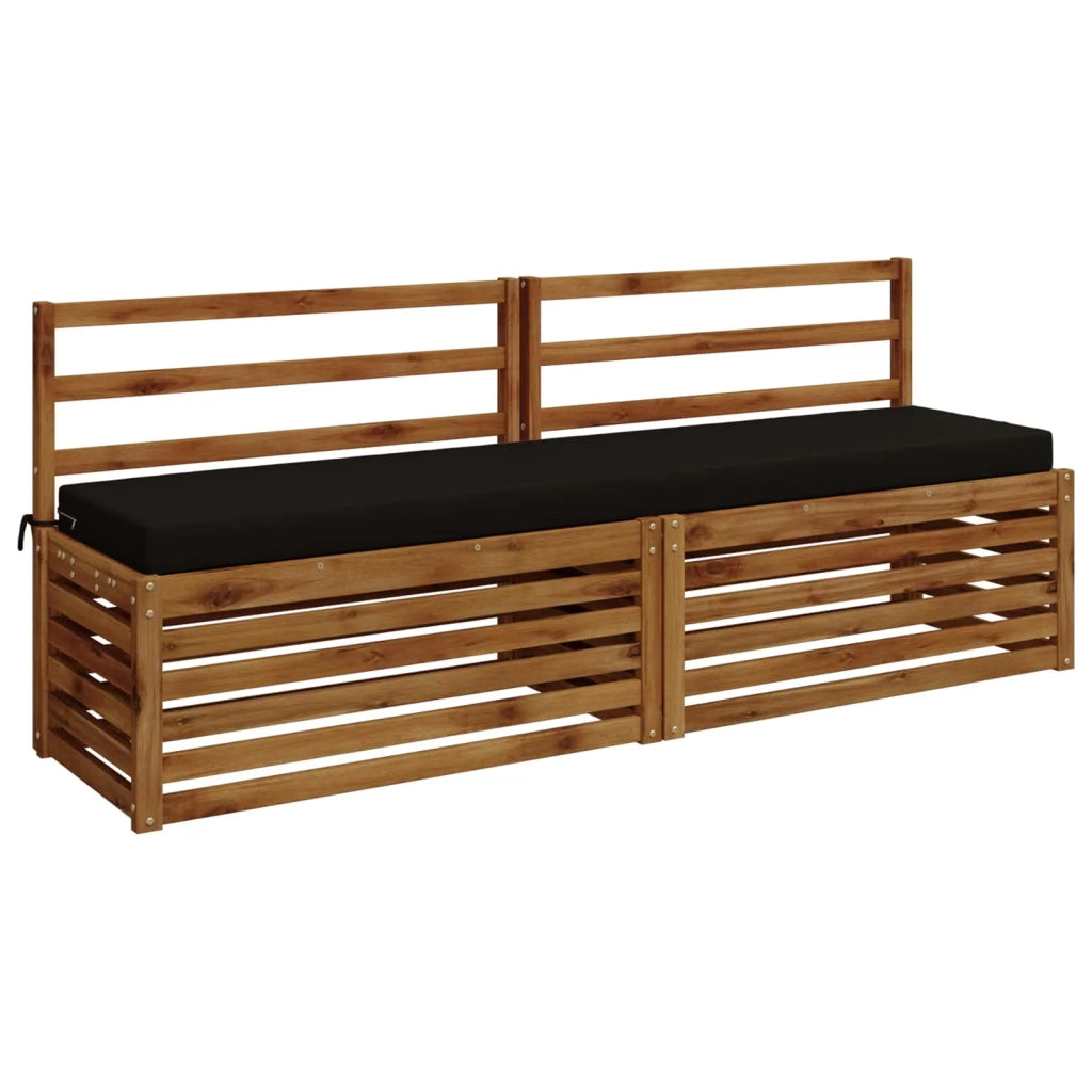Cuscini per Panchina a 2 Pezzi SOEST 2 pz 100% Poliestere Nero 949965