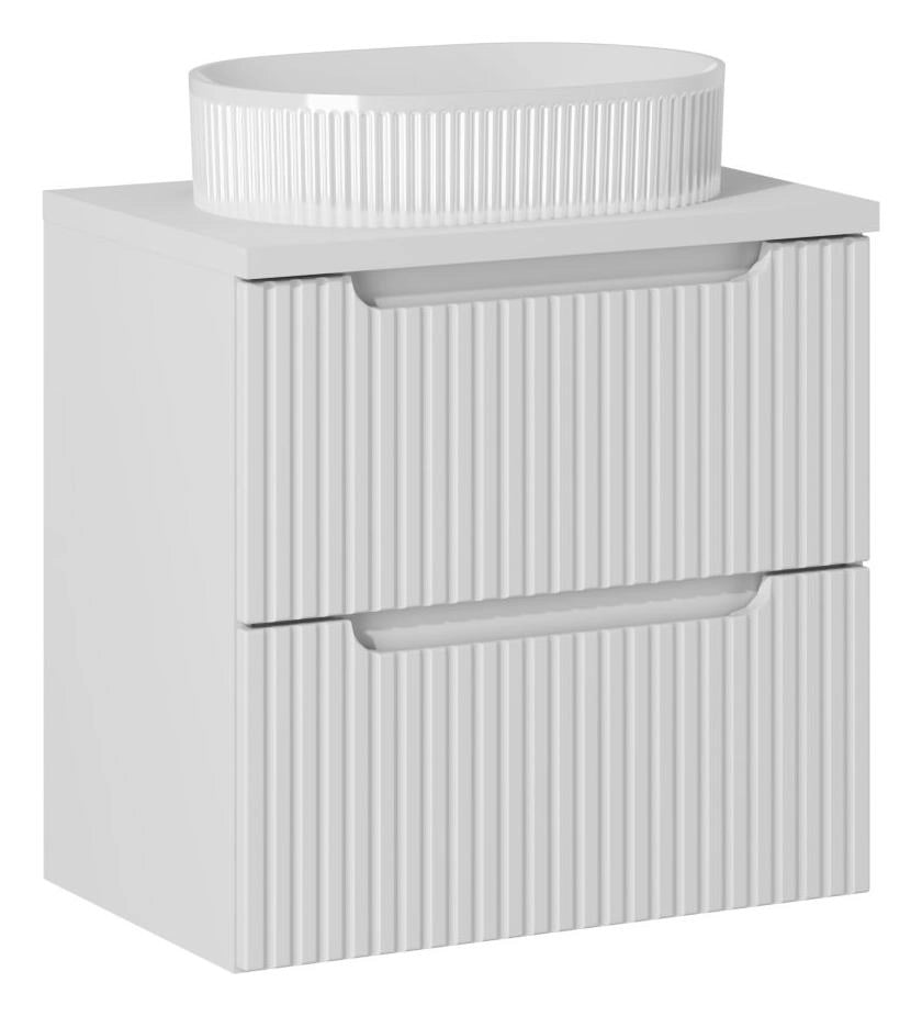 Set mobili bagno 60 cm con lavabo da appoggio Nova White 60 x 1401 x 1401 cm
