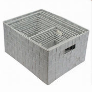 Trade Shop - Set 21pz Scatola In Tessuto Portaoggetti Organizer Con Manici Grigio Chiaro 79084 -