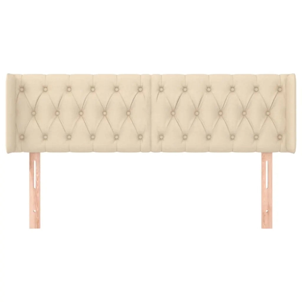 Testiera | Testata ad Orecchio Crema 163x16x78/88 cm in Tessuto
