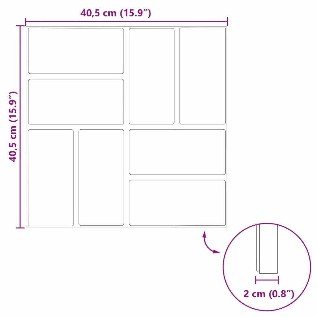 Pietra da Passo 6 pcs Rosso 40,5 x 40,5 x 2 cm Gomma
