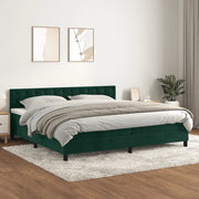 Giroletto a Molle con Materasso Verde Scuro 200x200 cm Vellutocod mxl 75666
