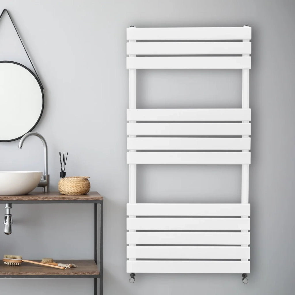 Radiatore per asciugamani design a pannello piatto 1200 x 600 mm per bagno ad incasso  Bianco