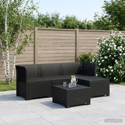 Divano da giardino 4 posti aspetto rattan PP Antracite 3443922