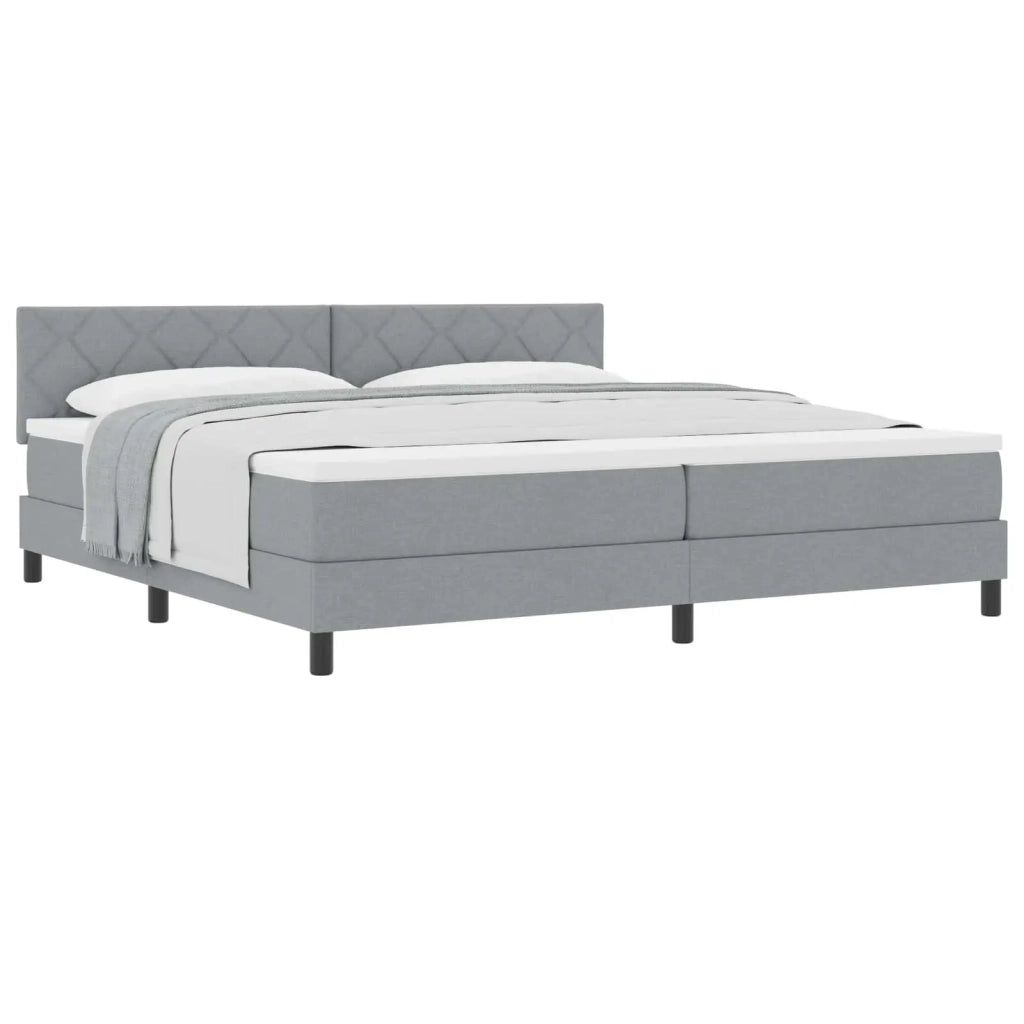 Letto a molle con cuscino Grigio chiaro 200 x 200 cm Tessuto 3338790