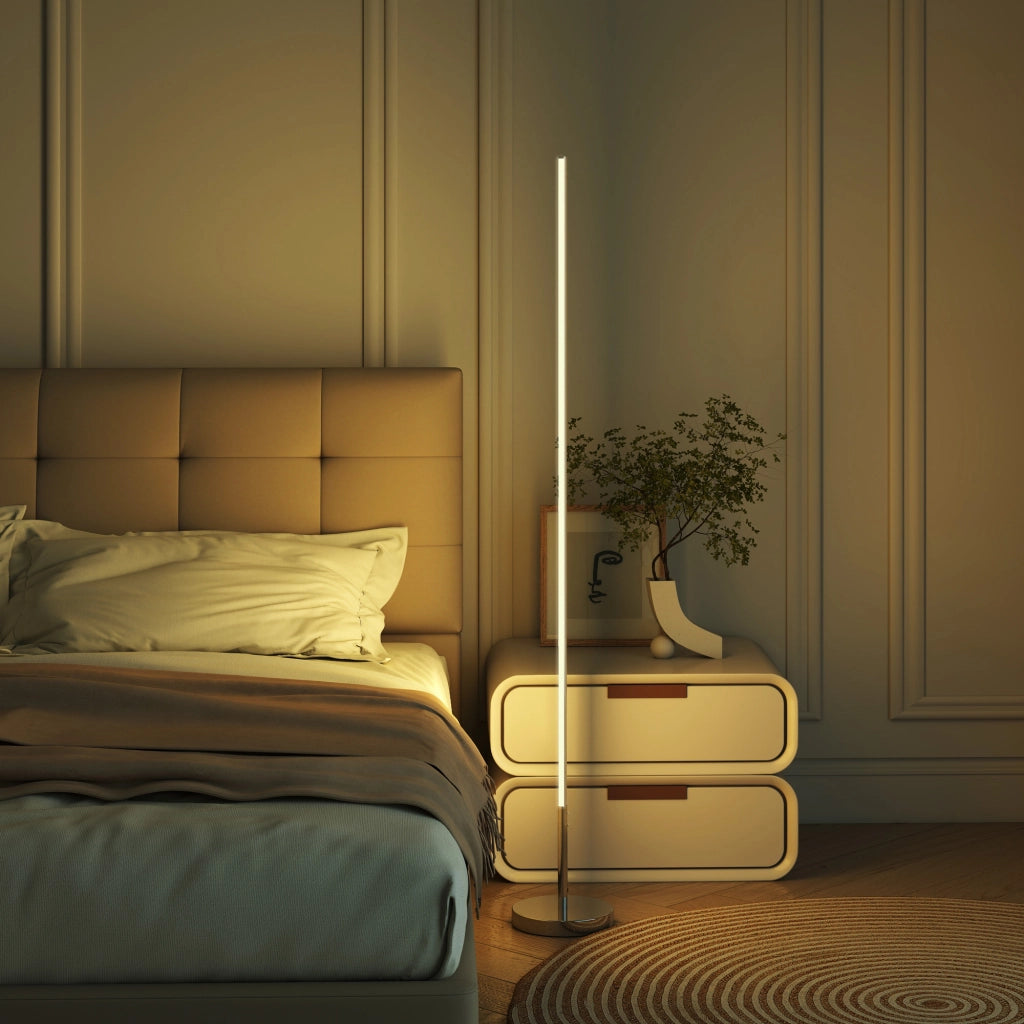 Lampada da terra LED regolabile ¨C zephmum ¨C argento 20x150 cm