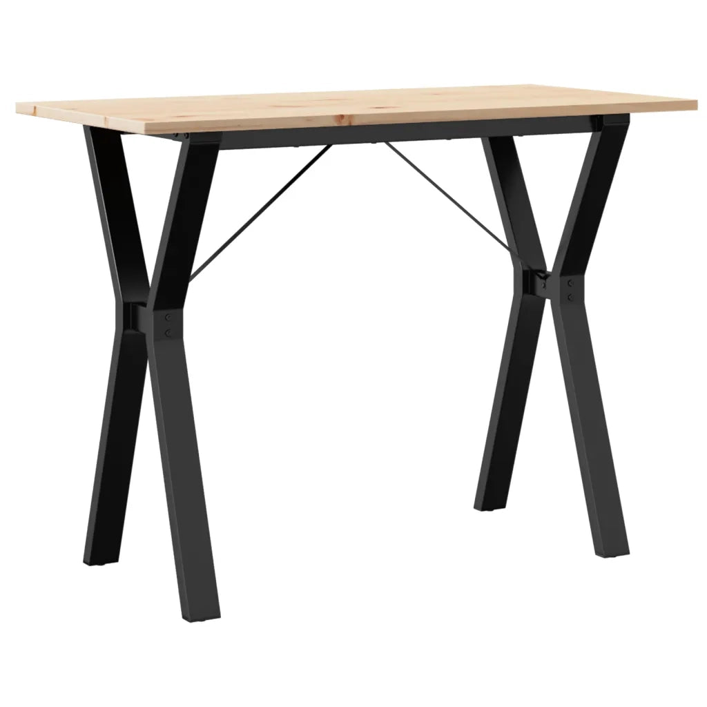 Tavolo da Pranzo Telaio a Y 100x50x75 cm Legno Pino e Acciaio